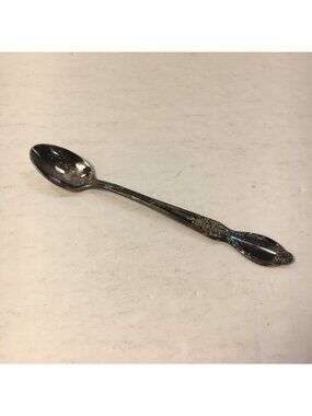 Vintage WM Rogers Victorian Rose Silver Plated Small Spoon